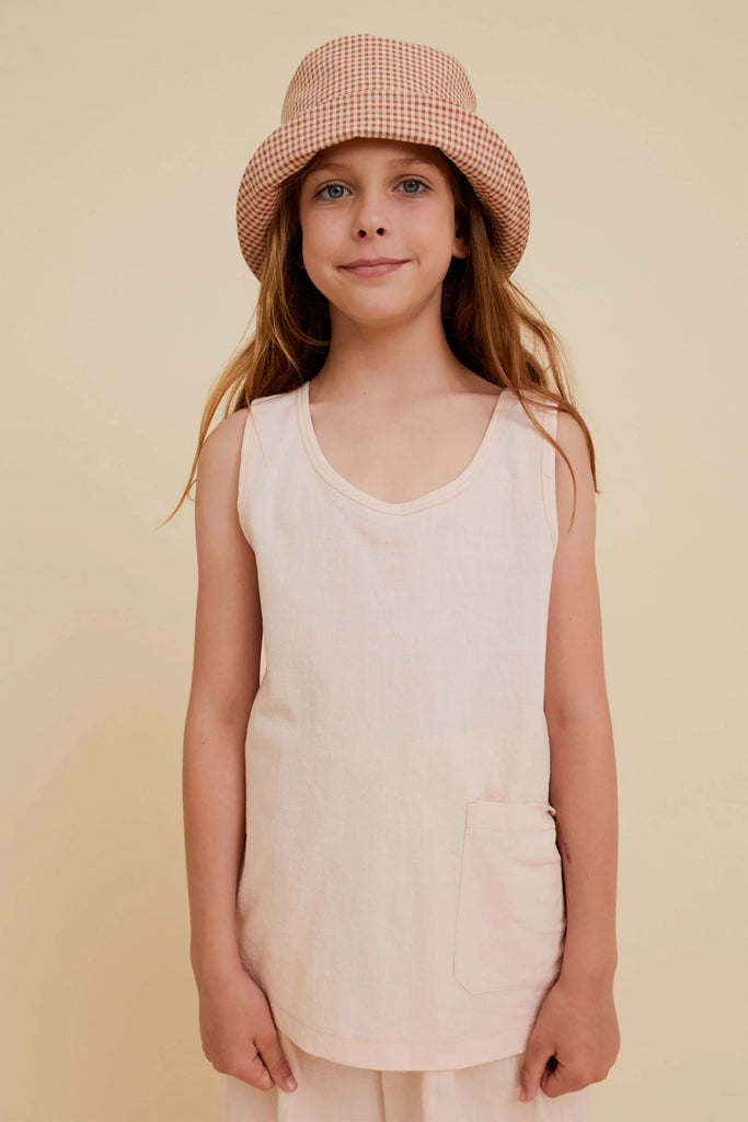 Sleeveless Washed Cotton Top (Light Pink) by OXOX CLUB
