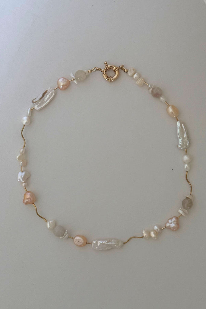 Peach Squiggle Necklace by The Yo Store