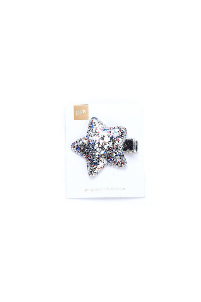 Glitter Star Hair Clip (Silver) by Peppercorn Kids