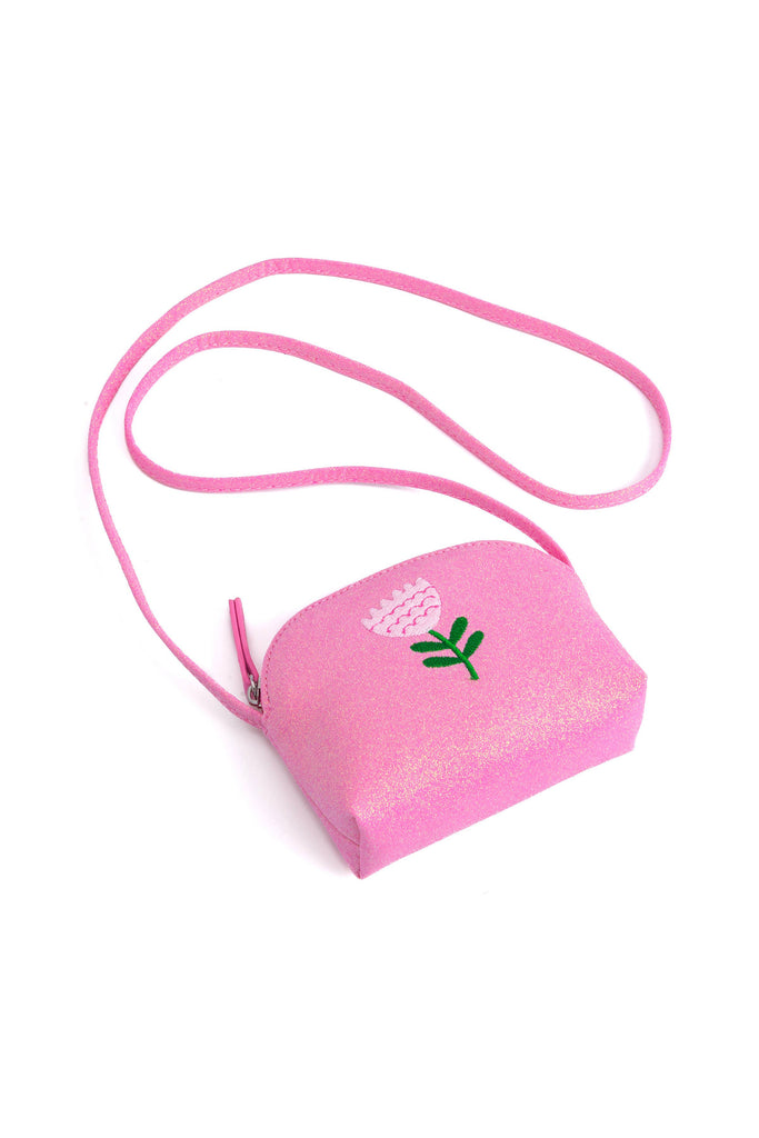 Sparkly Purse with Flower Embroidery (Pink) by Peppercorn Kids