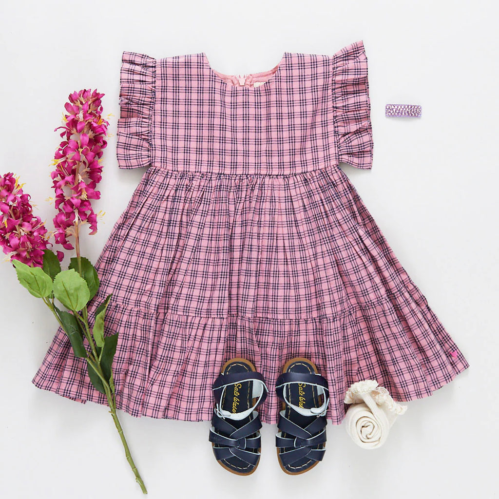 Kit Dress (Pink/Navy Plaid)