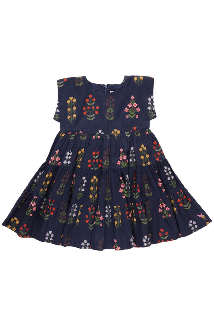 Peachy Dress (Navy Field Floral) by Pink Chicken