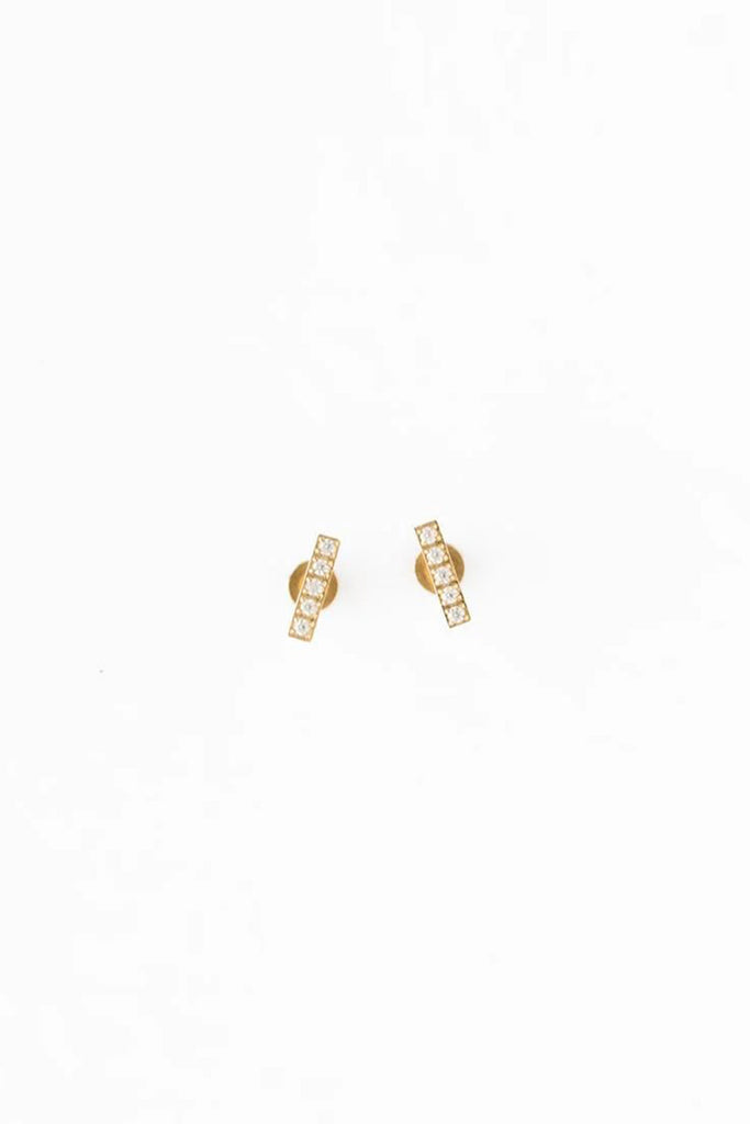 Diamond Bar Studs by Pip Pop Post