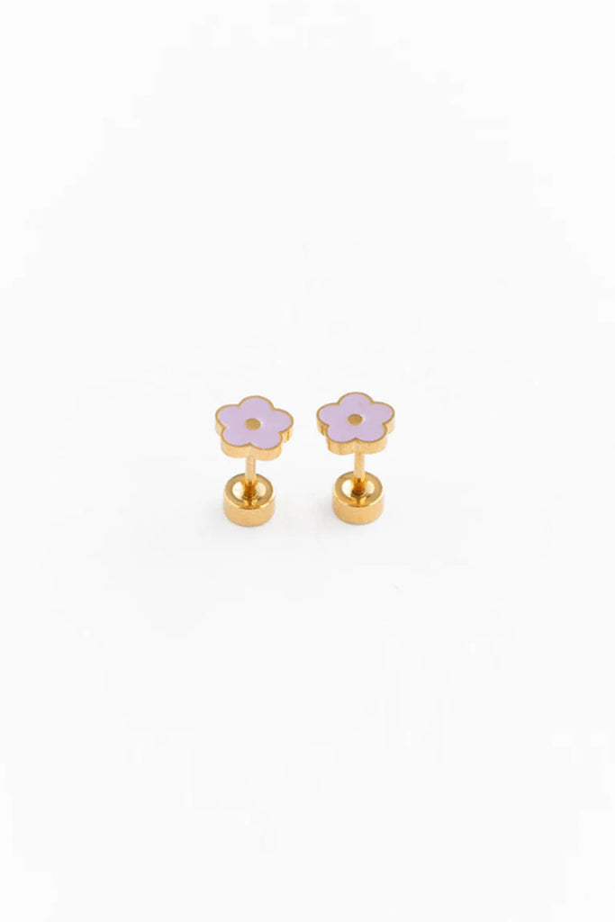 Petite Flower Studs (Lilac) by Pip Pop Post