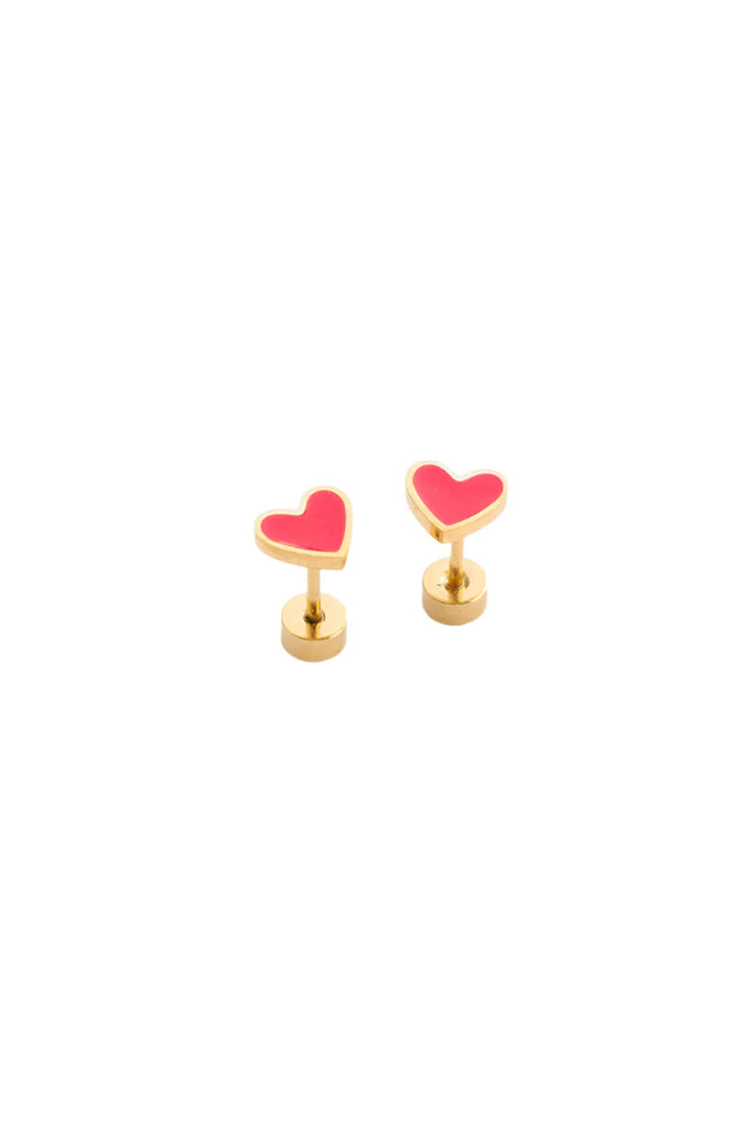 Enamel Heart Studs by Pip Pop Post