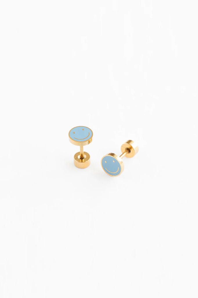 Smile Studs (Blue) by Pip Pop Post