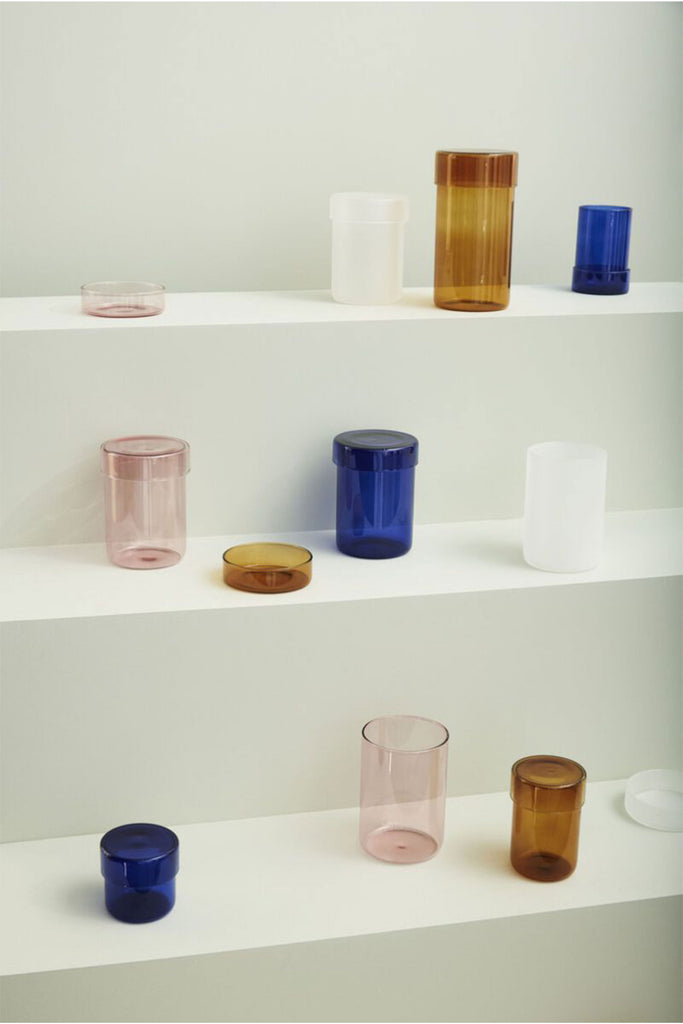 Pop Storage Jars in Amber (Set of 2)