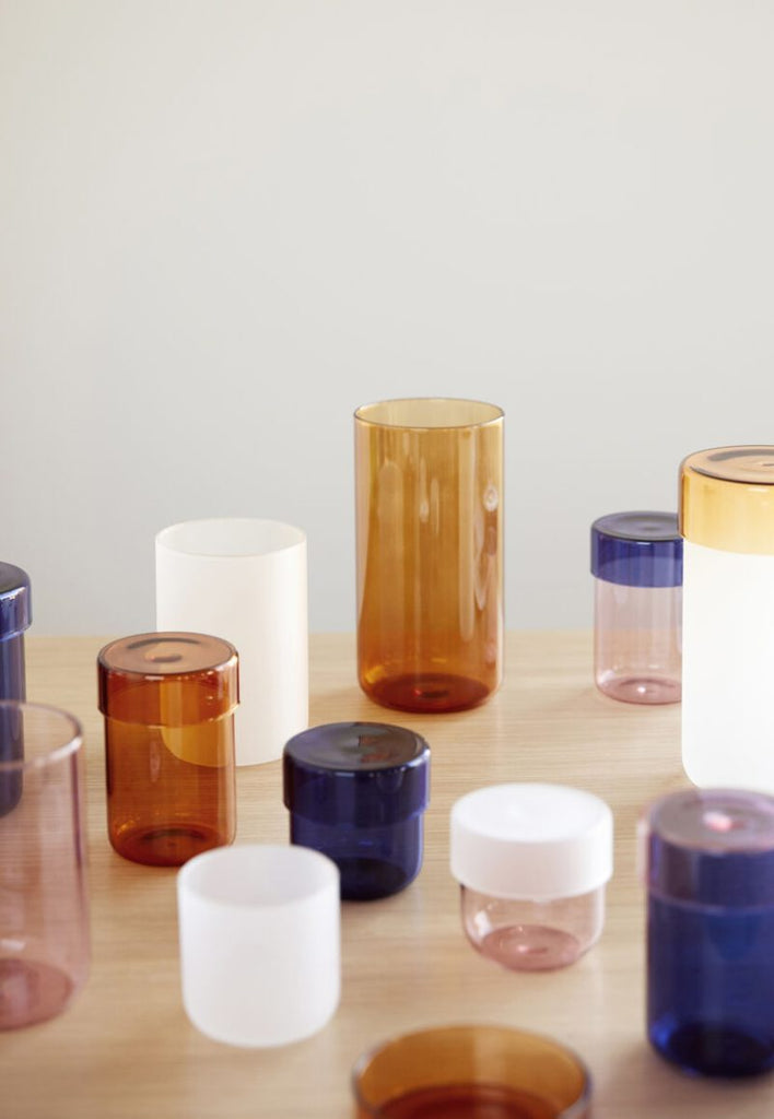 Pop Storage Jars in Amber (Set of 2) by Yo Home