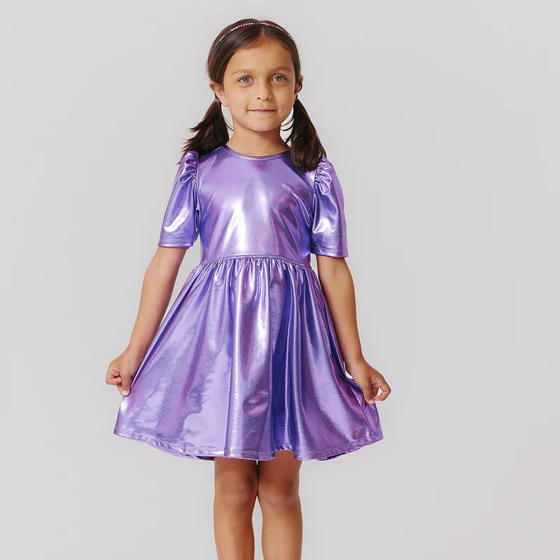 Lame Laurie Dress (Purple Sparkle) by Pink Chicken