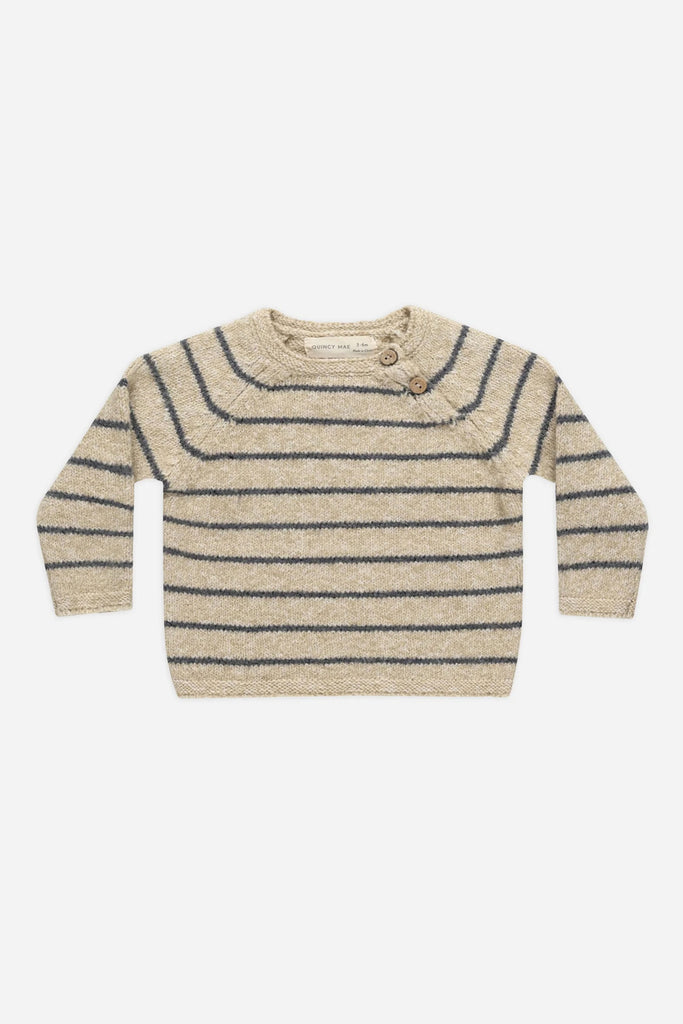 Ace Knit Sweater (Indigo Stripe) by Quincy Mae