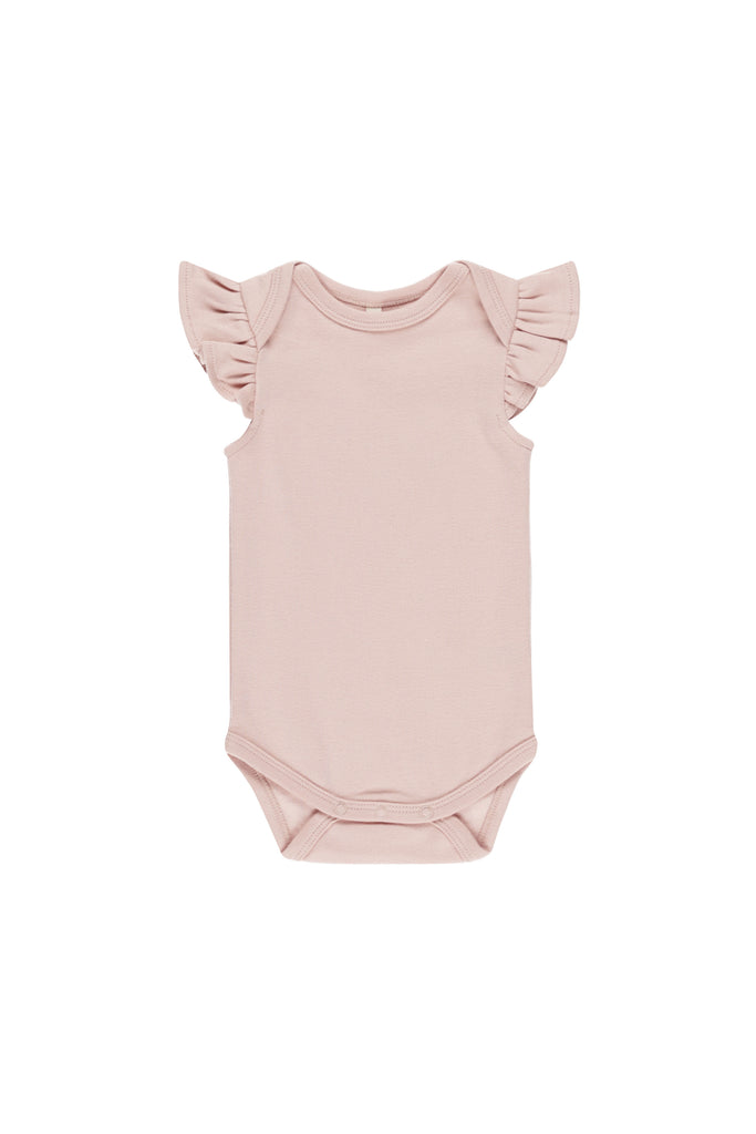 Flutter Sleeve Onesie (Bubblegum) by Quincy Mae