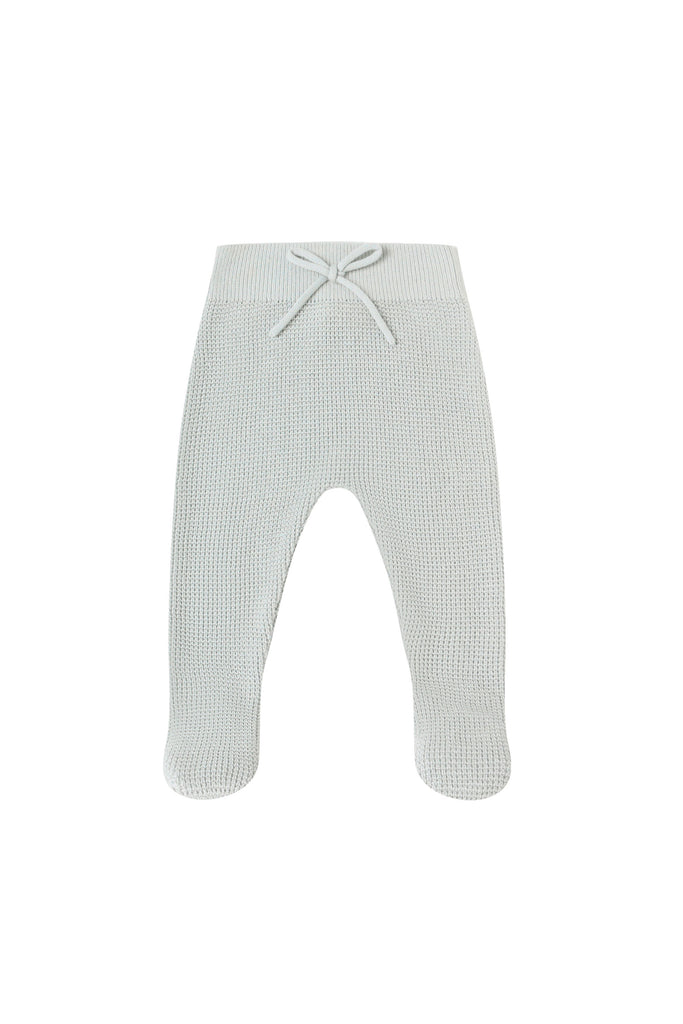 Footed Knit Pant (Ice Blue) by Quincy Mae