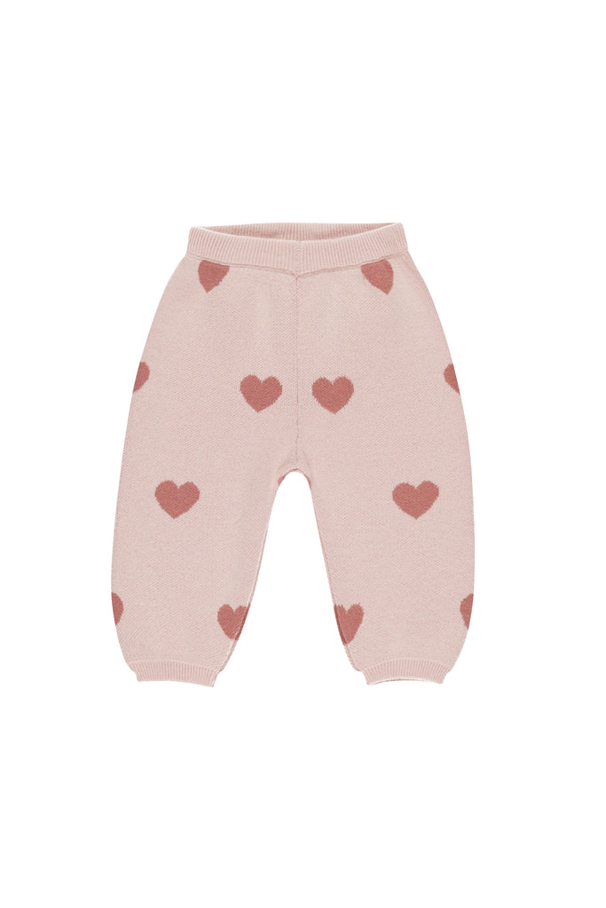 Heart Knit Pants (Bubblegum) by Quincy Mae