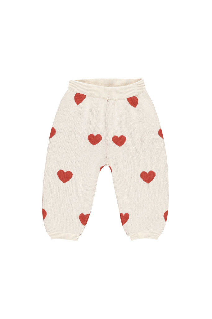 Heart Knit Pants (Natural) by Quincy Mae