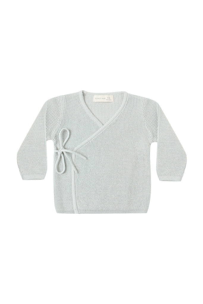 Knit Wrap Top (Ice Blue) by Quincy Mae