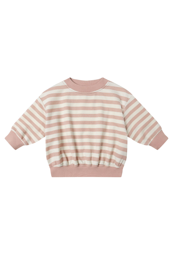 Relaxed Sweatshirt (Pink Stripe) by Quincy Mae