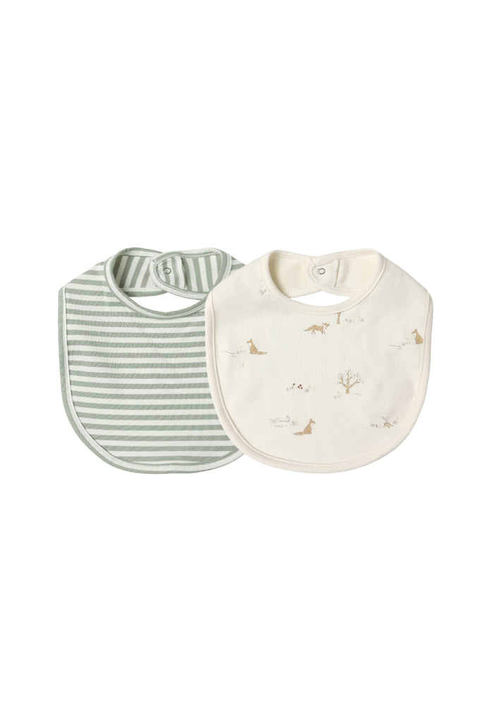 Jersey Snap Bib Set (Fox Land) by Quincy Mae
