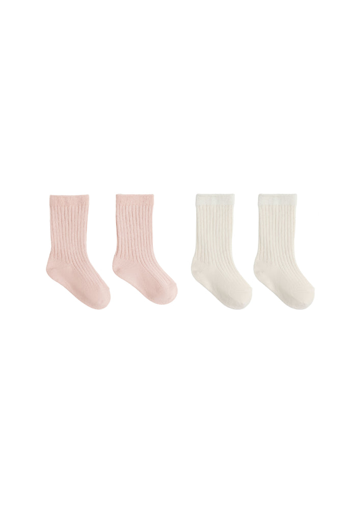Sock Set (Natural/Rose) by Quincy Mae