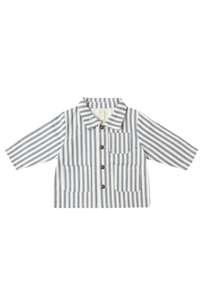Utility Jacket (Ocean Pinstripe) by Quincy Mae