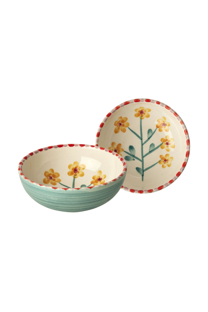 Ceramic Bowl (Jade Yellow Flower) by RicebyRice