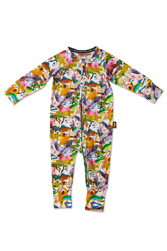 Long Sleeve Zip Romper (All Creatures Great & Small)