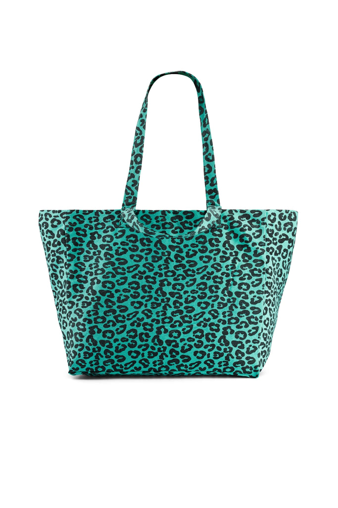 Elisa Leopard Tote Bag (Graou Green) by Rose in April