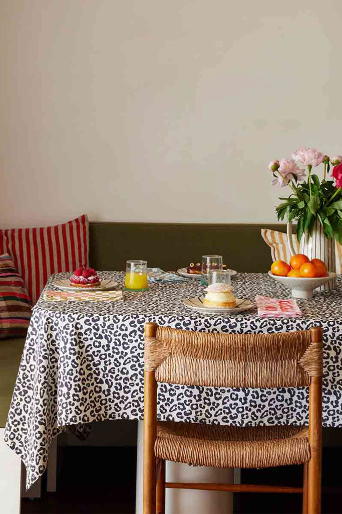 Leopard Tablecloth (Grey) by Rose in April