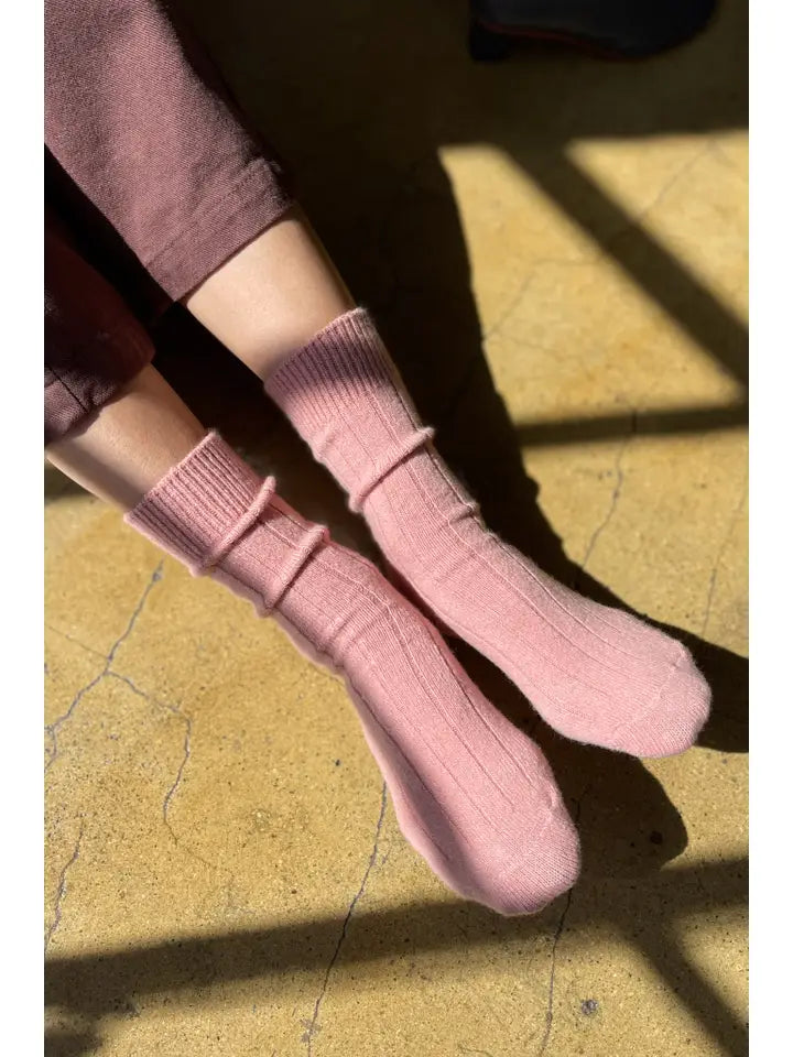 Classic Cashmere Socks (Rose Petal) by Le Bon Shoppe