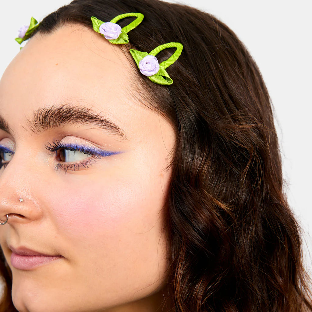 Rosette Snap Clips (Lilac) by The Yo Store