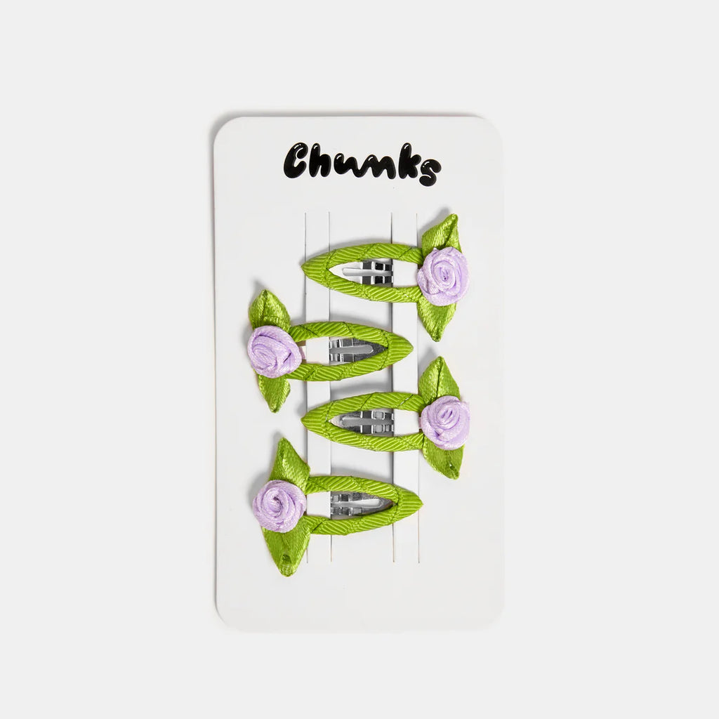 Rosette Snap Clips (Lilac) by The Yo Store