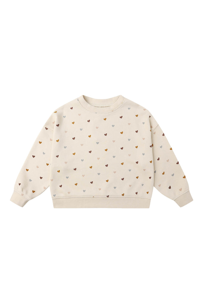 Boxy Pullover Sweatshirt (Hearts) by Rylee + Cru