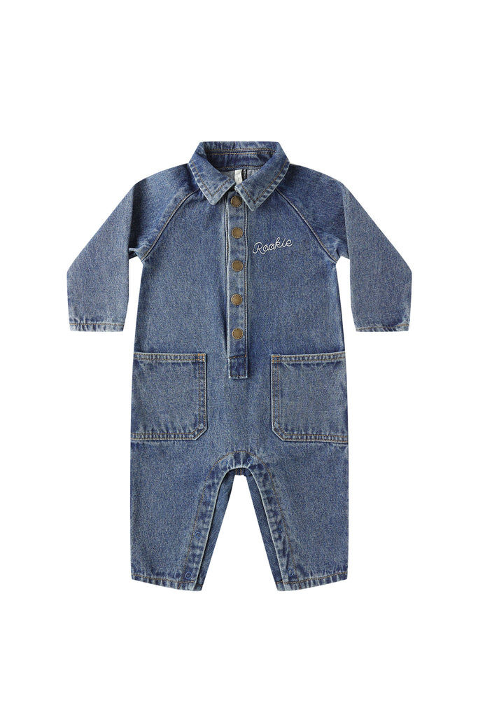 Collared Jumpsuit (Indigo Denim) by Rylee + Cru