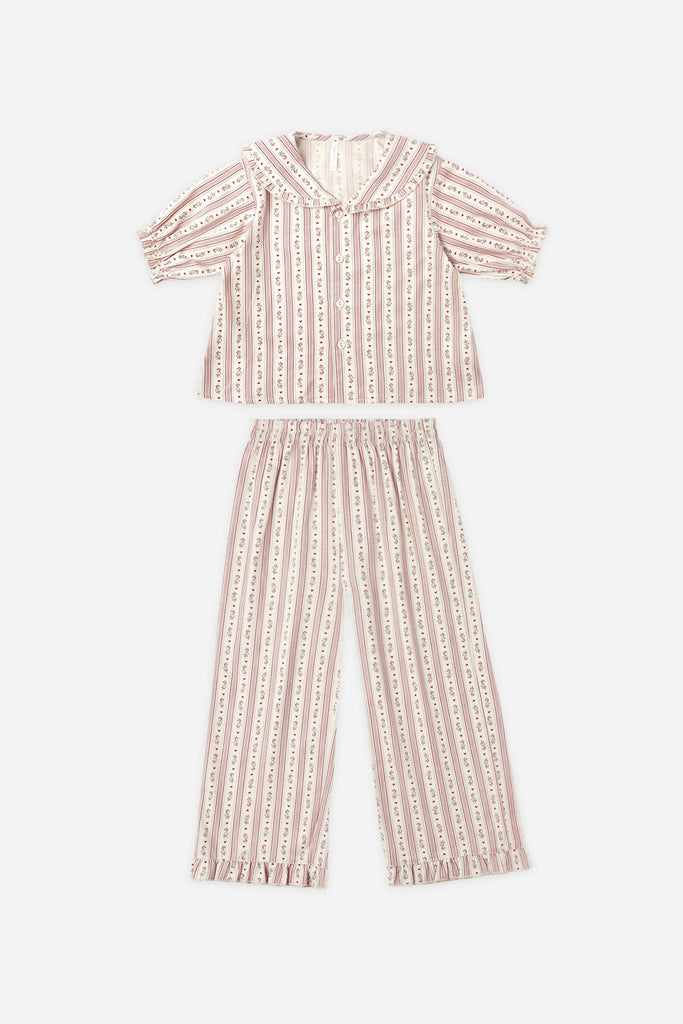 Ruffle Pajamas (Candy Cane Stripe) by Rylee + Cru