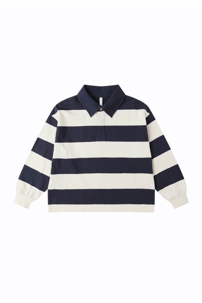 Rugby Polo (Navy Stripe) by Rylee + Cru