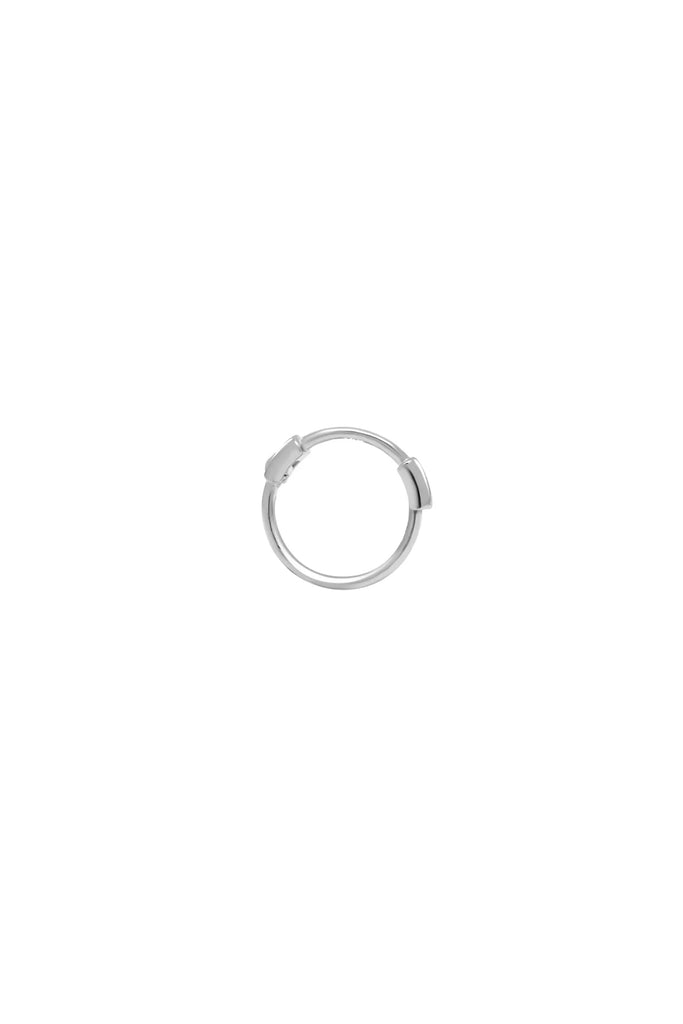 Solid White Gold Thin Hoop (Various Sizes)