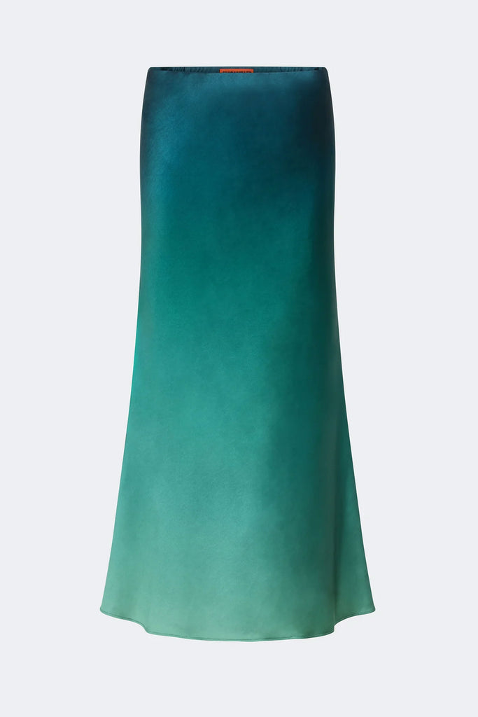 Cline Satin Skirt (Zingy Green Ombre) by Simon Miller