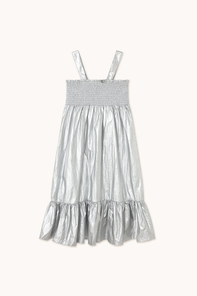 Silver Metallic Dress (Kids) by Tiny Cottons