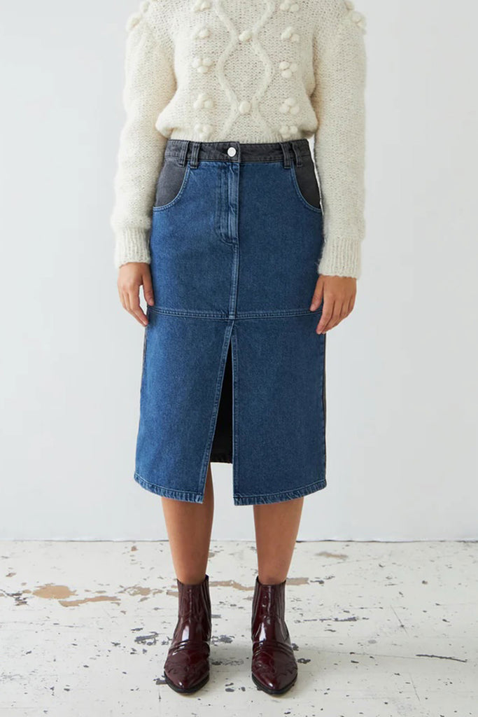 Denim Midi Skirt by Stella Nova