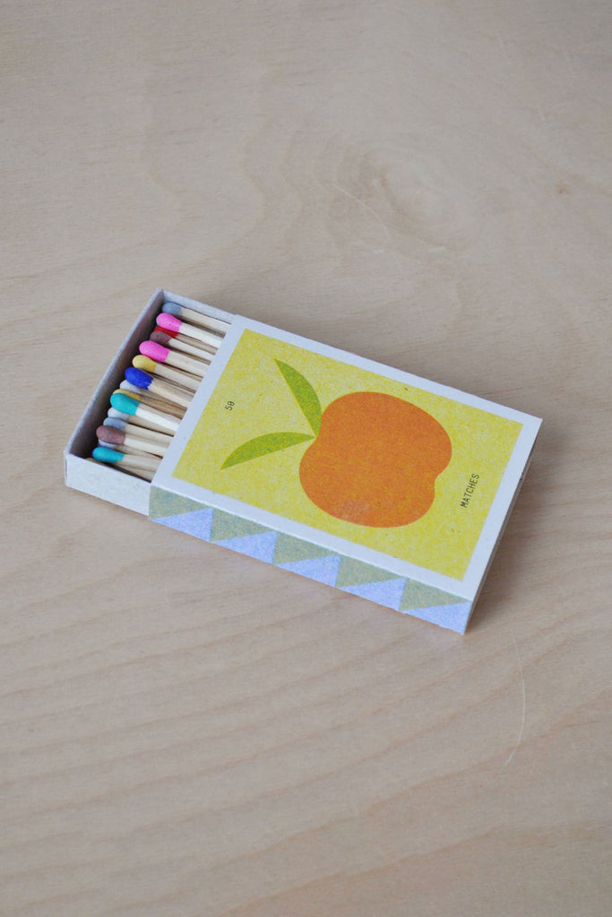 Risograph Printed Matchbox (Apple) by Sunroom