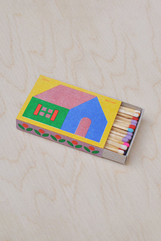 Risograph Printed Matchbox (House) by Sunroom