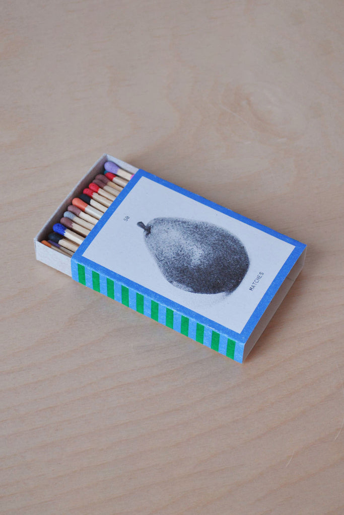 Risograph Printed Matchbox (Pear) by Sunroom