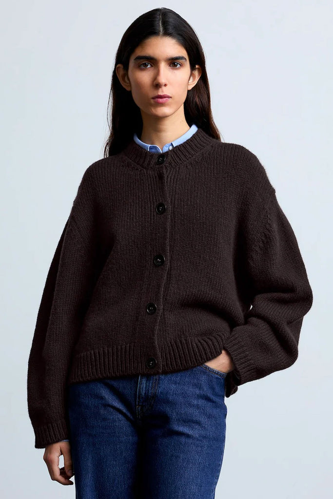 Emma Wool Cardigan (Chocolate) by surprise