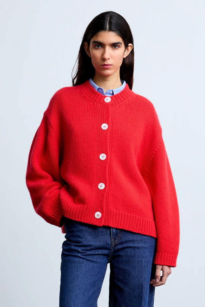 Emma Wool Cardigan (Red) by surprise