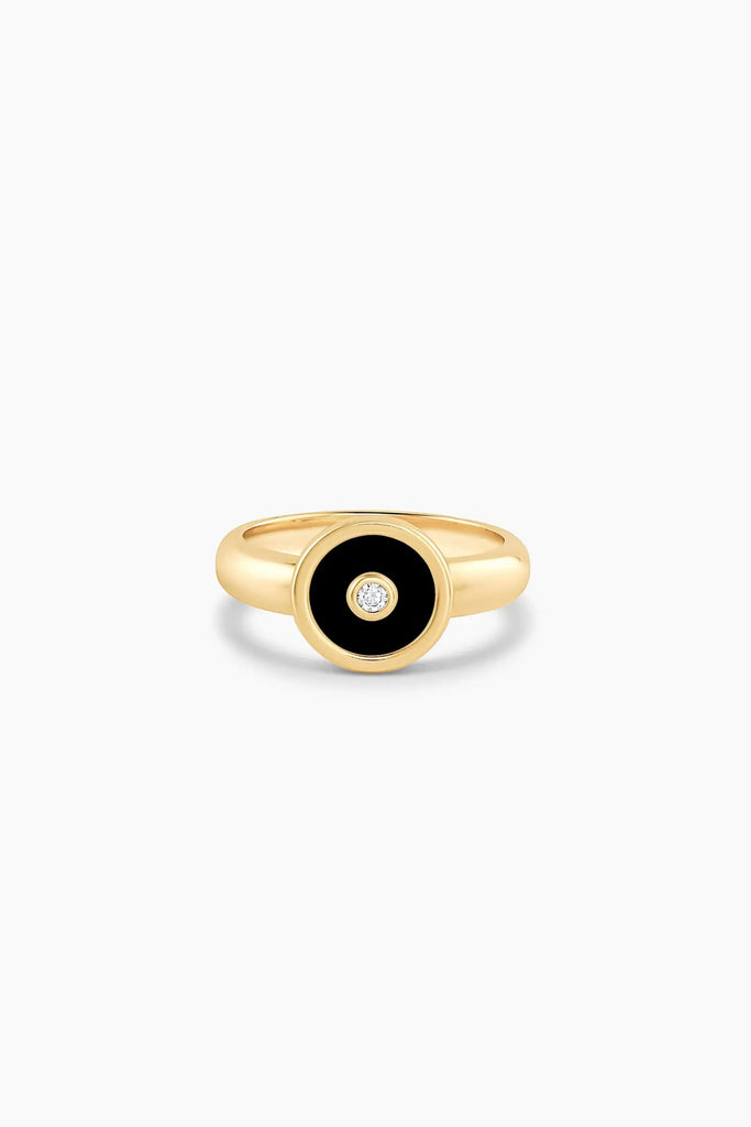 Balia Black Enamel Ring by THATCH