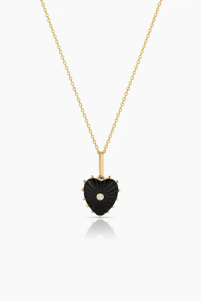 Isabel Onyx Heart Necklace by THATCH