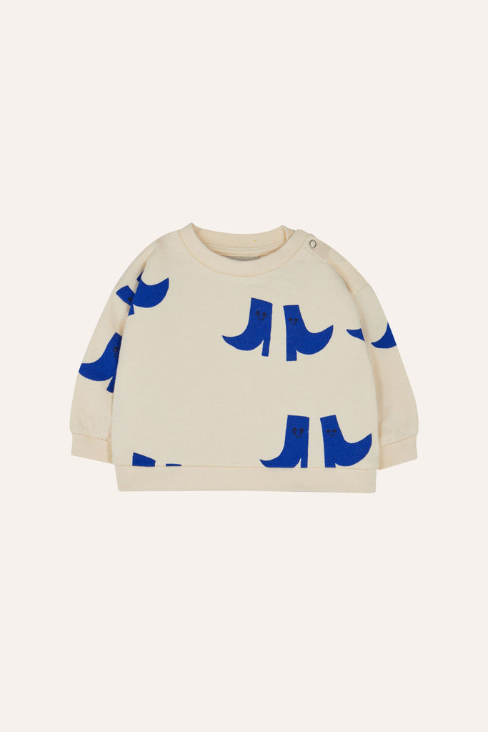 Happy Boots Ecru Sweatshirt (Baby) by the campamento