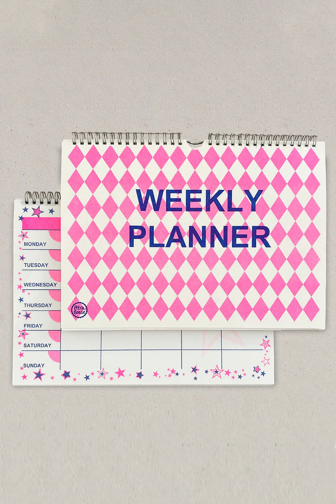 Weekly Planner (Blue & Pink Diamond)