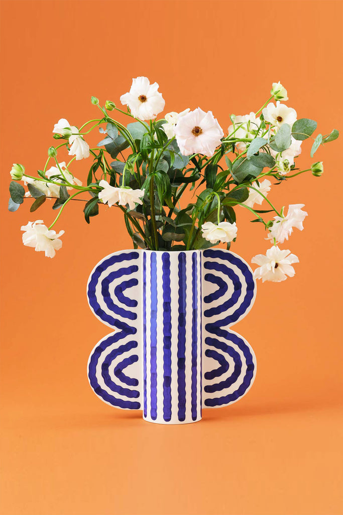 Large Butterfly Vase (Blue) by Wrap