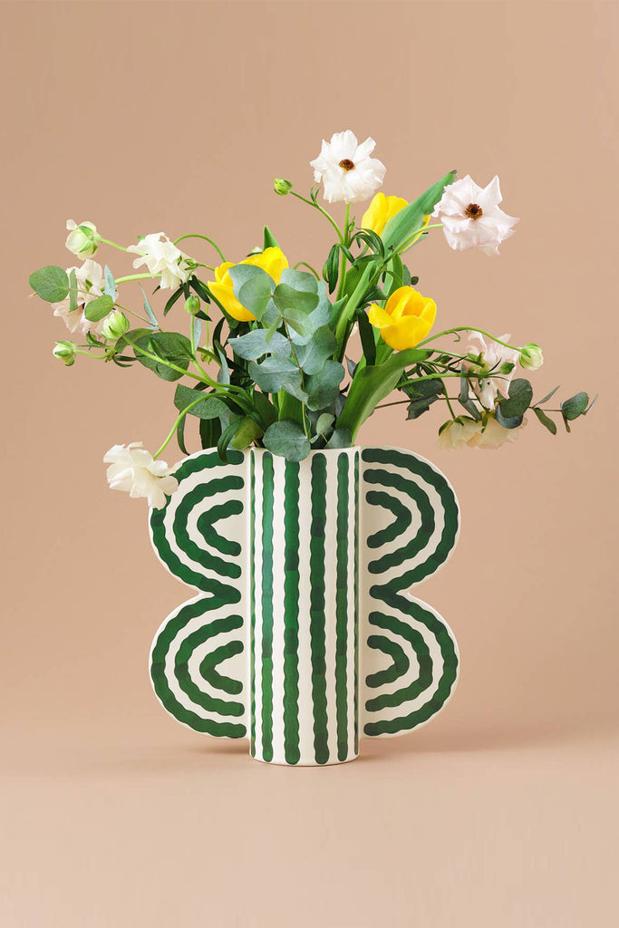Large Butterfly Vase (Green) by Wrap