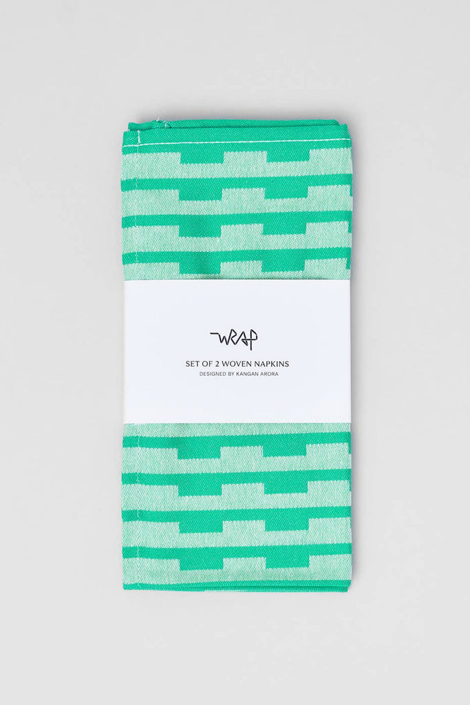 Stripes Napkin Set (Turquoise/Natural) by Wrap